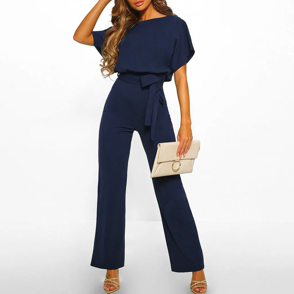 Mirella - Elegante Jumpsuit met Ruches Mouwen & Ceintuur