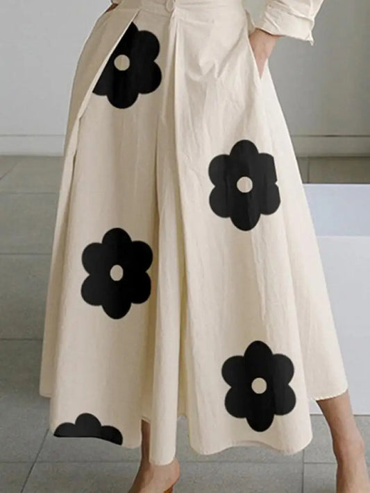 Elodie - Gebloemde Geplooide A-lijn Midi-jurk voor Dames