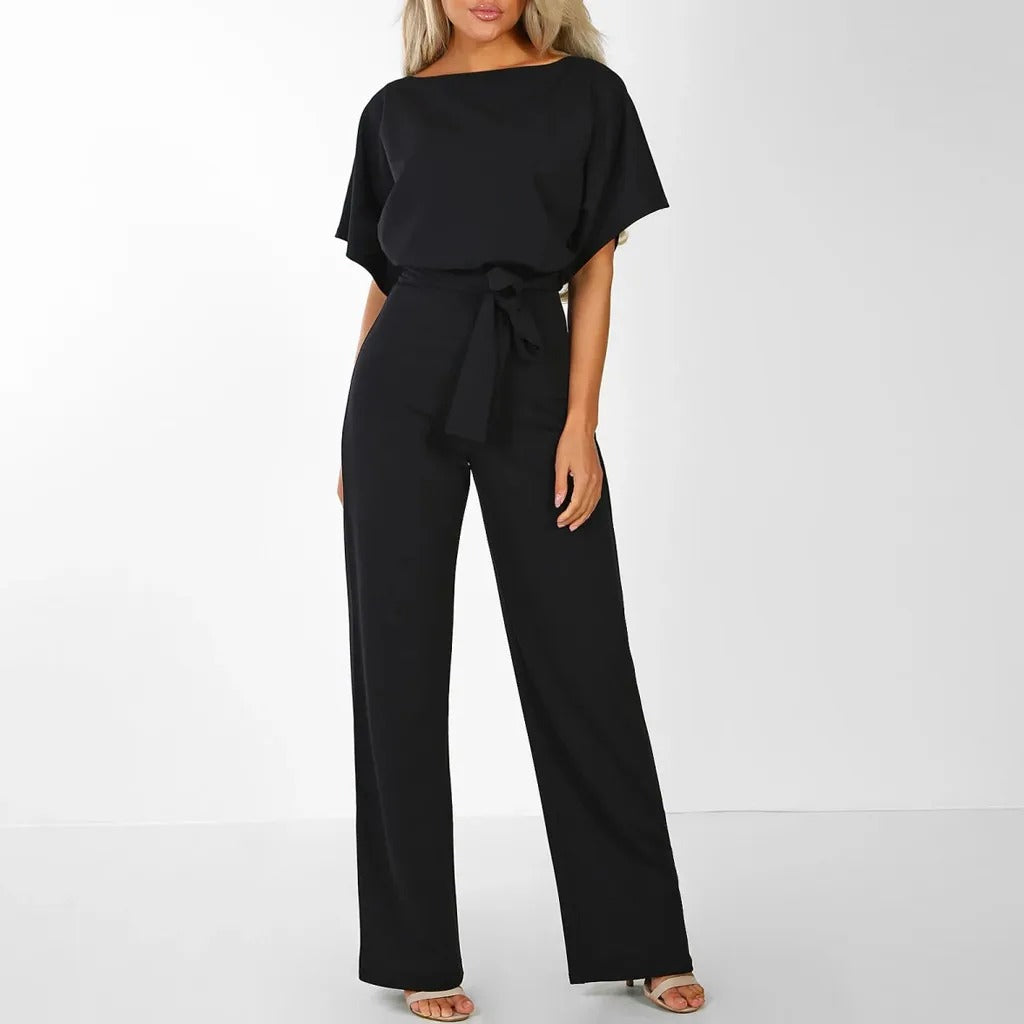 Mirella - Elegante Jumpsuit met Ruches Mouwen & Ceintuur