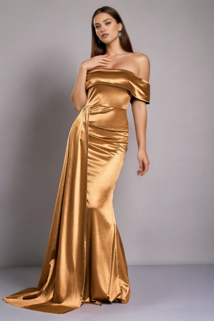 Seraphine - Off-Shoulder Satin Jurk