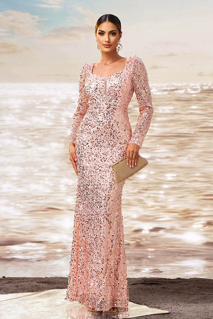 Roselinde - Pink Sequin Glamour Jurk