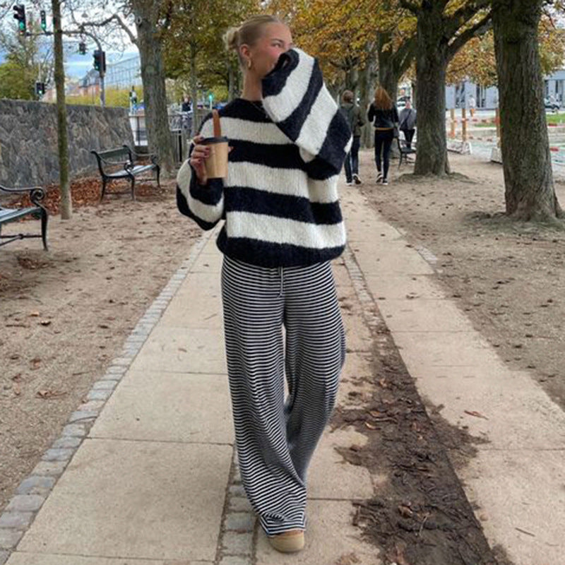 Isalie - Gestreepte Loungebroek