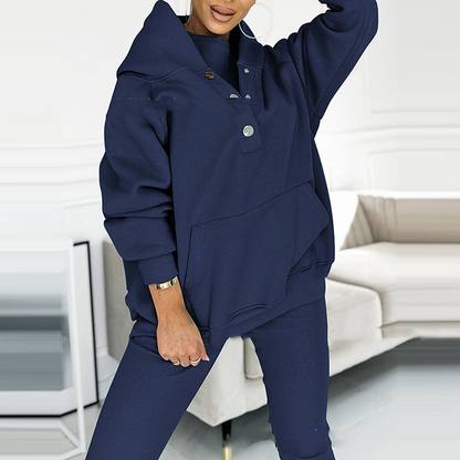 Dames 2-delige Huispak Loungewear Set – Hoodie met Capuchon en Legging, Zachte Stof, Homewear voor Thuis
