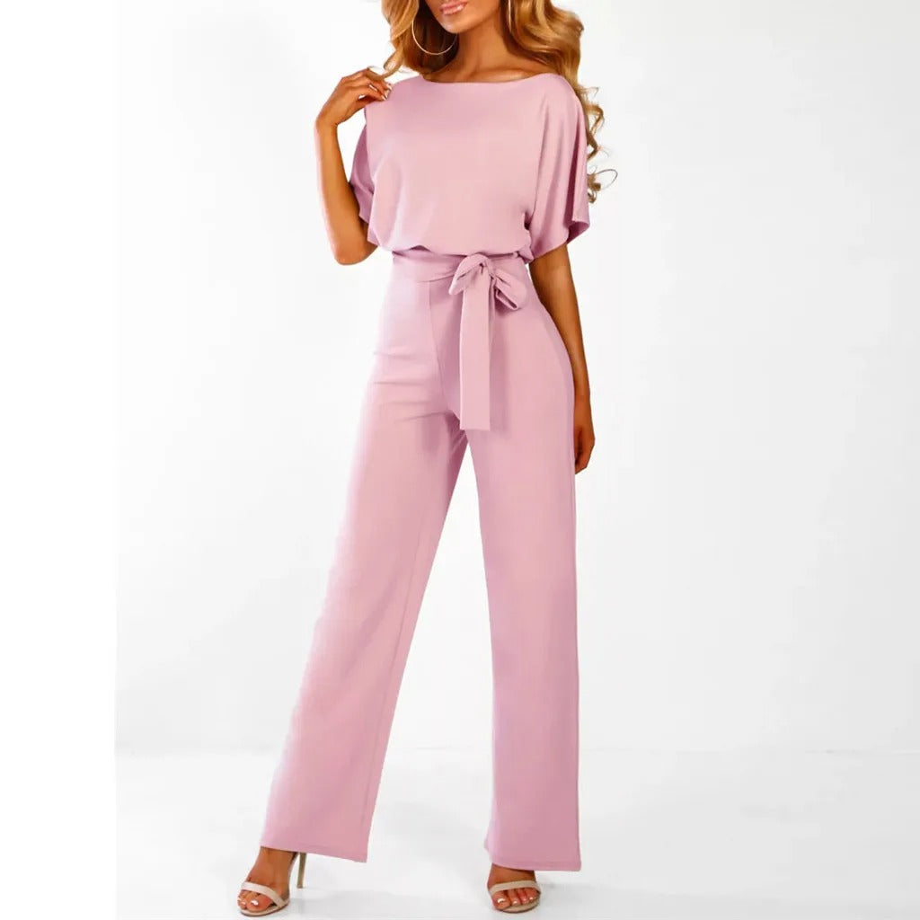 Mirella - Elegante Jumpsuit met Ruches Mouwen & Ceintuur
