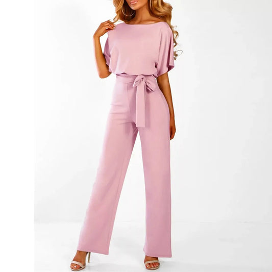Mirella - Elegante Jumpsuit met Ruches Mouwen & Ceintuur
