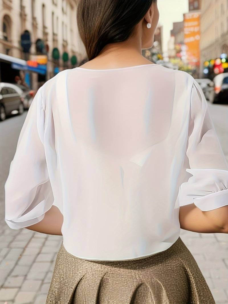 Katie – Luchtige Blouse met Open Voorzijde