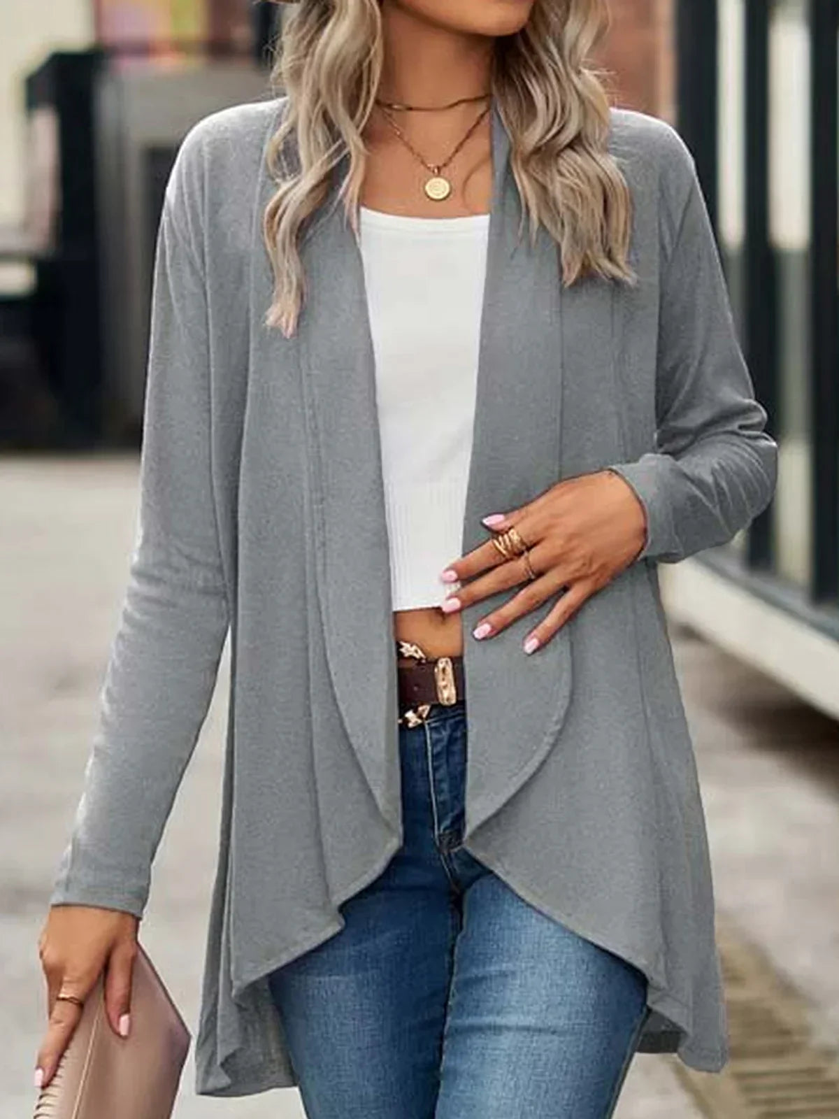 Dames Casual Basic Vest Cardigan – Lange mouwen, voor dagelijks gebruik