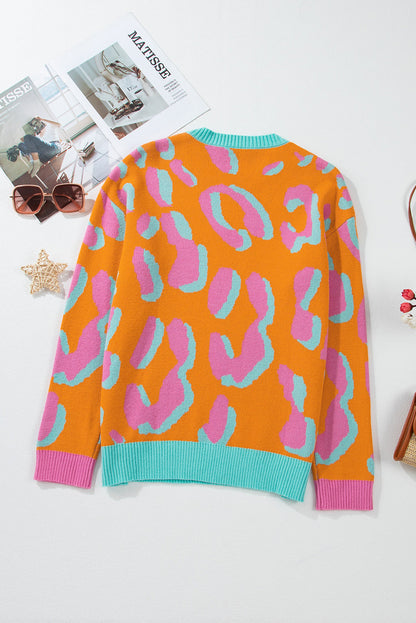 Elouise - Oranje Leopard Pullover