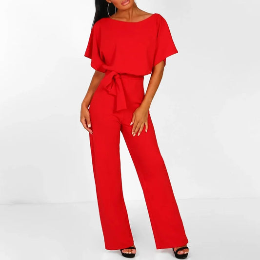 Mirella - Elegante Jumpsuit met Ruches Mouwen & Ceintuur