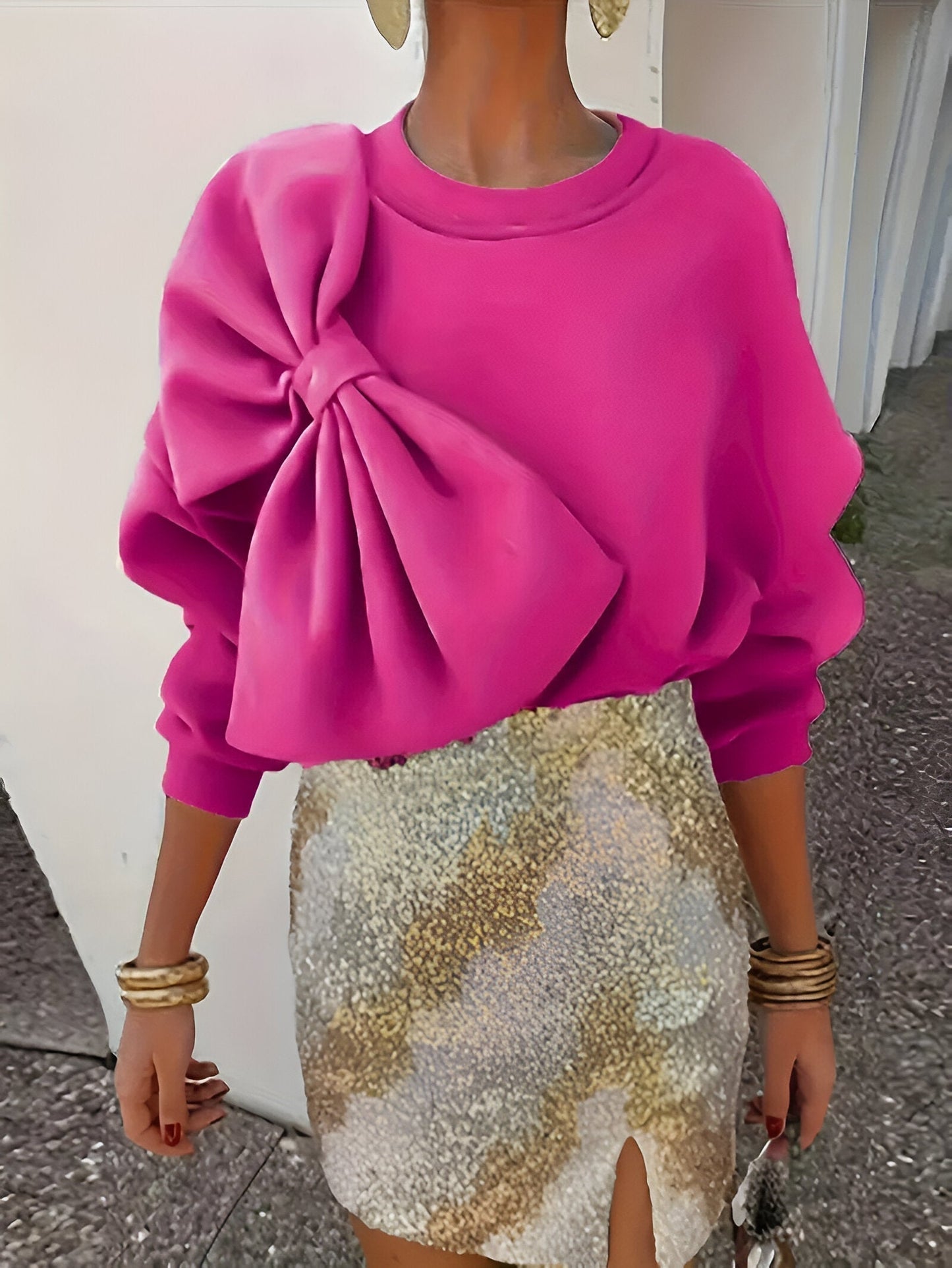 Blue - Sweatshirt met Strik