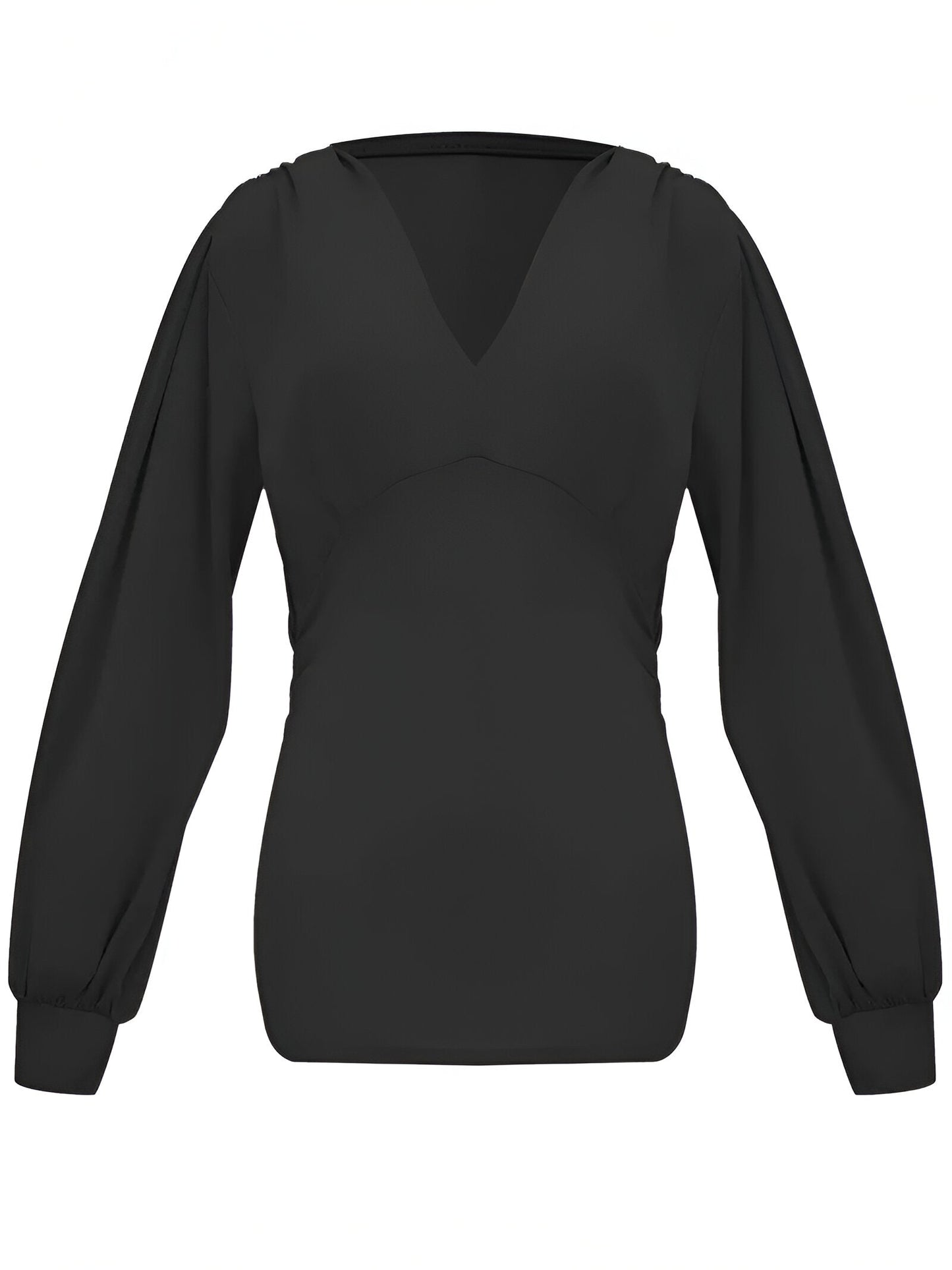 Caylee - Getailleerde Casual Blouse met Lantaarnmouwen