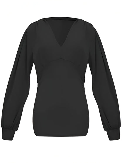 Caylee - Getailleerde Casual Blouse met Lantaarnmouwen