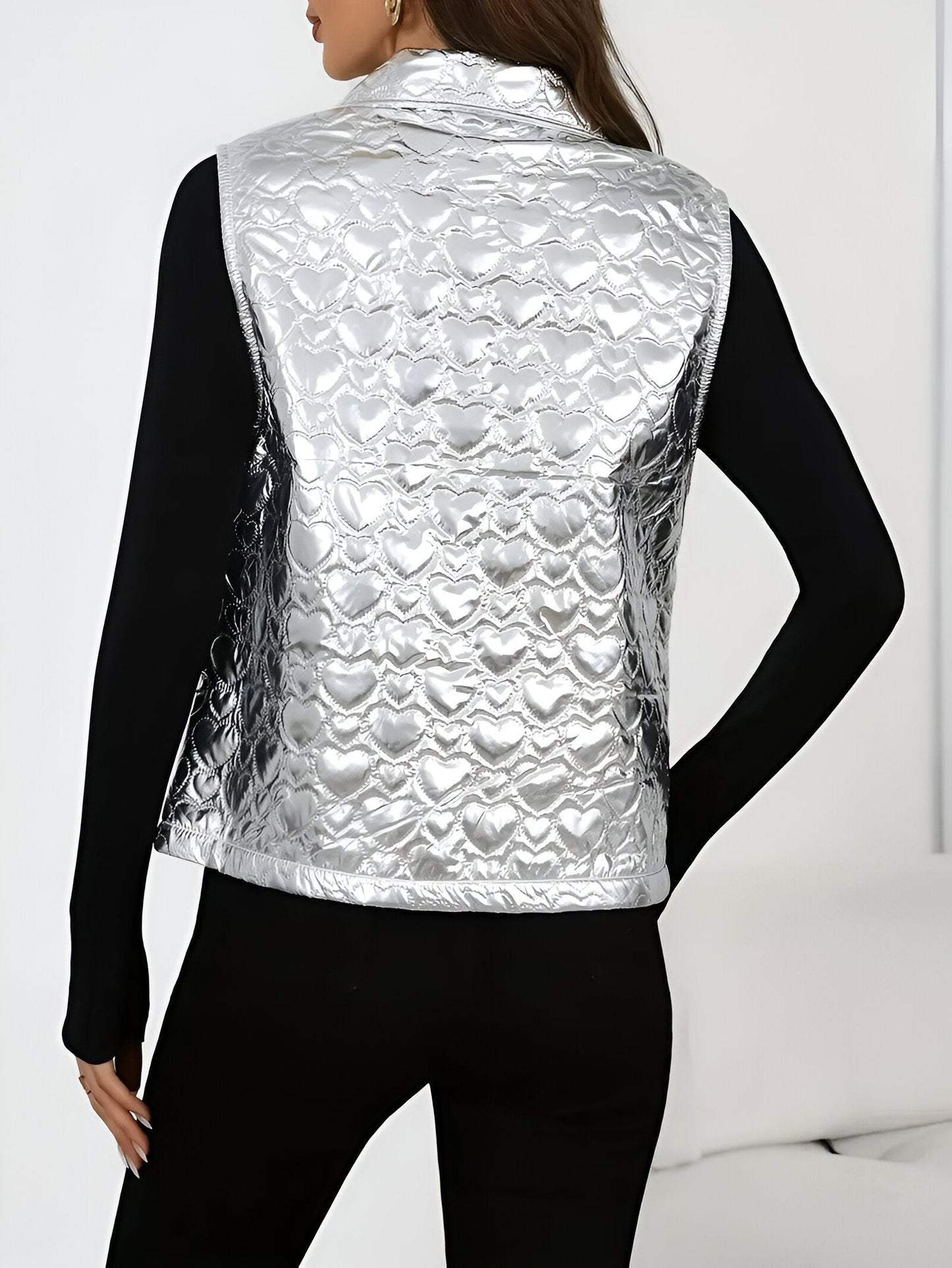 Charlize - Mouwloos Vest met Hartjespatroon