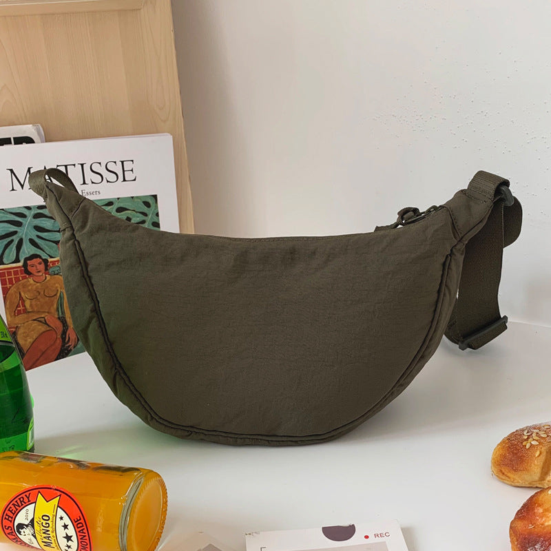 Dames Slanke Hobo Schoudertas – Compact Gebogen Model voor Dagelijks & Avond