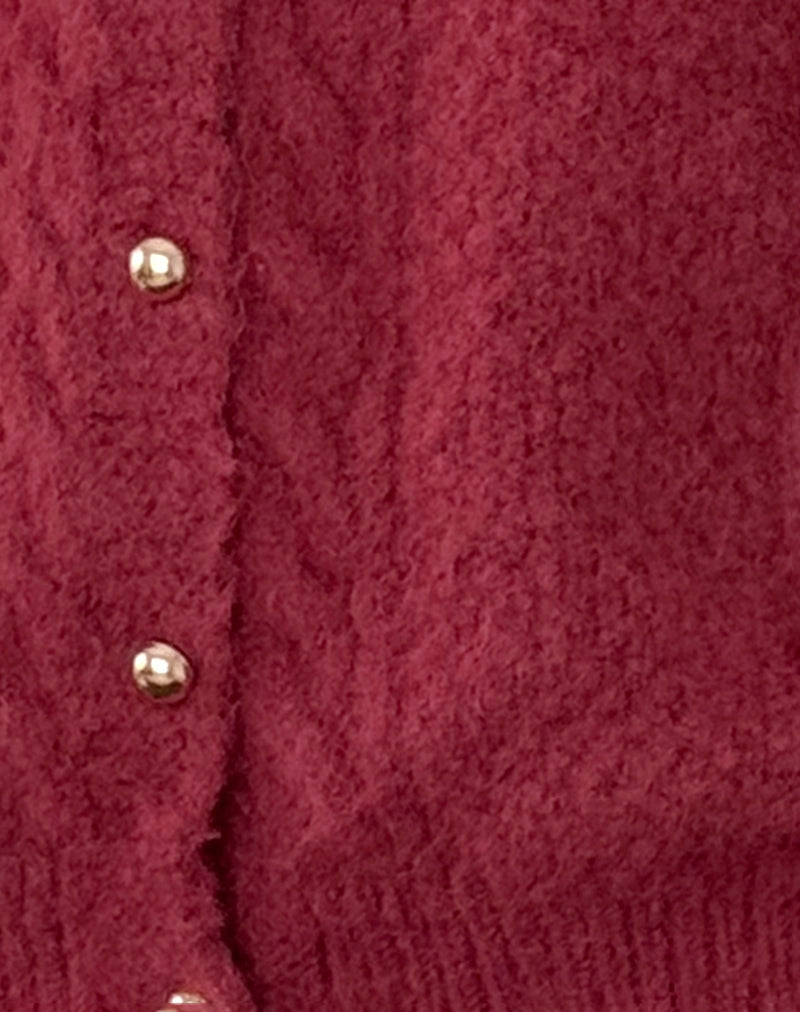 Giselotte - Warme Gebreide Cardigan met Parelknopen