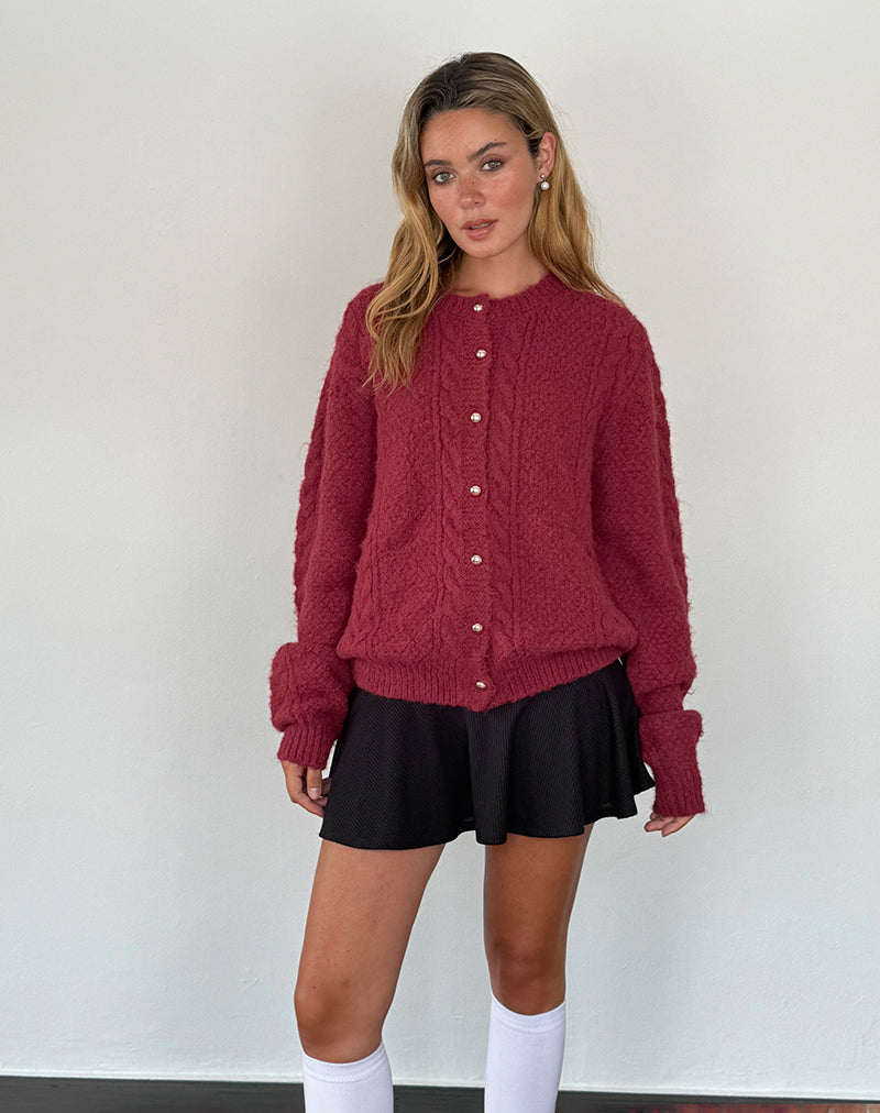 Giselotte - Warme Gebreide Cardigan met Parelknopen