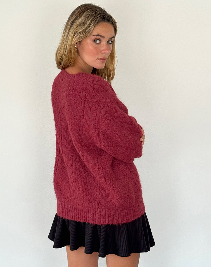 Giselotte - Warme Gebreide Cardigan met Parelknopen