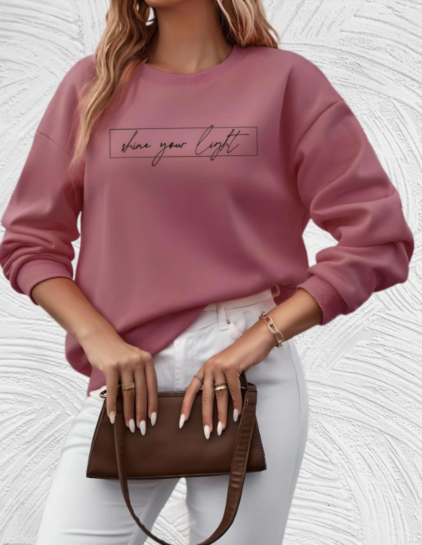 Dames Oversized Sweatshirt – Met Slogan Tekstprint, Casual Streetwear, Ronde Hals, Zonder Capuchon
