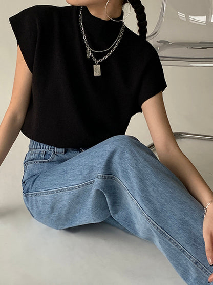 Ismara - Elegante Top met Hoge Kraag