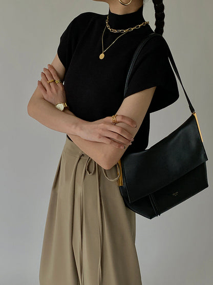 Ismara - Elegante Top met Hoge Kraag