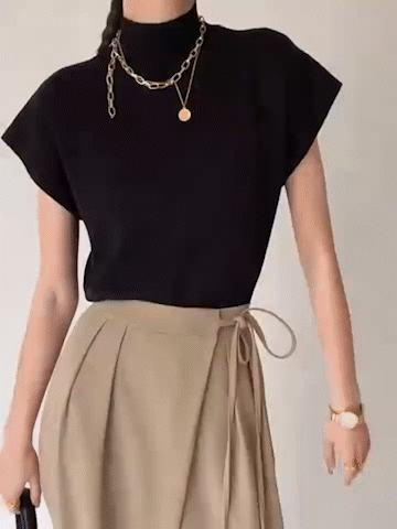 Ismara - Elegante Top met Hoge Kraag