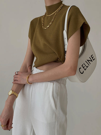 Ismara - Elegante Top met Hoge Kraag