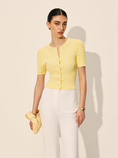 Sophie - Stijlvolle Gebreide Top met Knopen