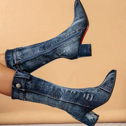 Daisy - Denim Statement Boots
