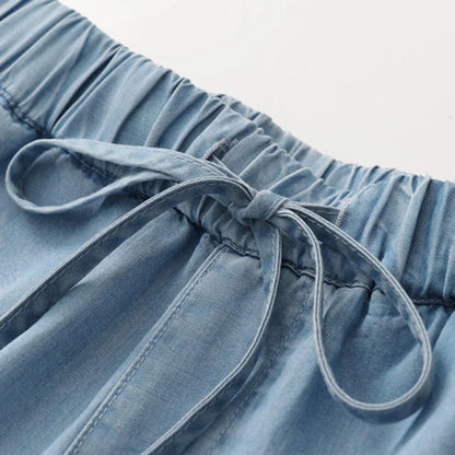 Jilena - Lyocell Denim Broek met Hoge Taille