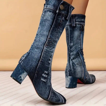 Daisy - Denim Statement Boots
