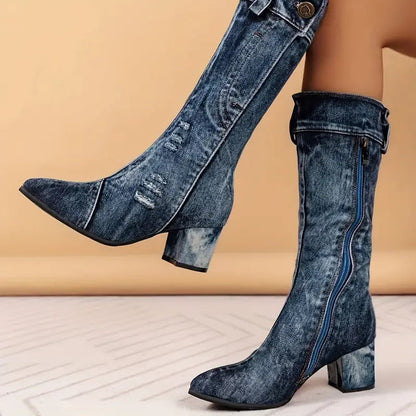 Daisy - Denim Statement Boots