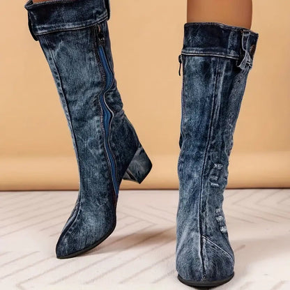 Daisy - Denim Statement Boots