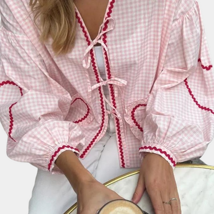 Seraphine - Modieuze Dames Top met Hart-Applicatie