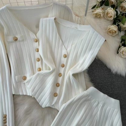 Mirelle - Stijlvol Dames Strikset in Drie Stukken | Elegant & Comfortabel