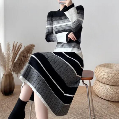 Vianna - Stijlvol Gestreept Midikleed | Elegant & Comfortabel