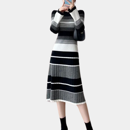 Vianna - Stijlvol Gestreept Midikleed | Elegant & Comfortabel