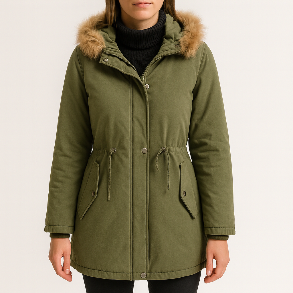 Dames Gewatteerd Jack met Capuchon – Synthetisch Bont, Warm Winterjack voor Casual en Avondkleding