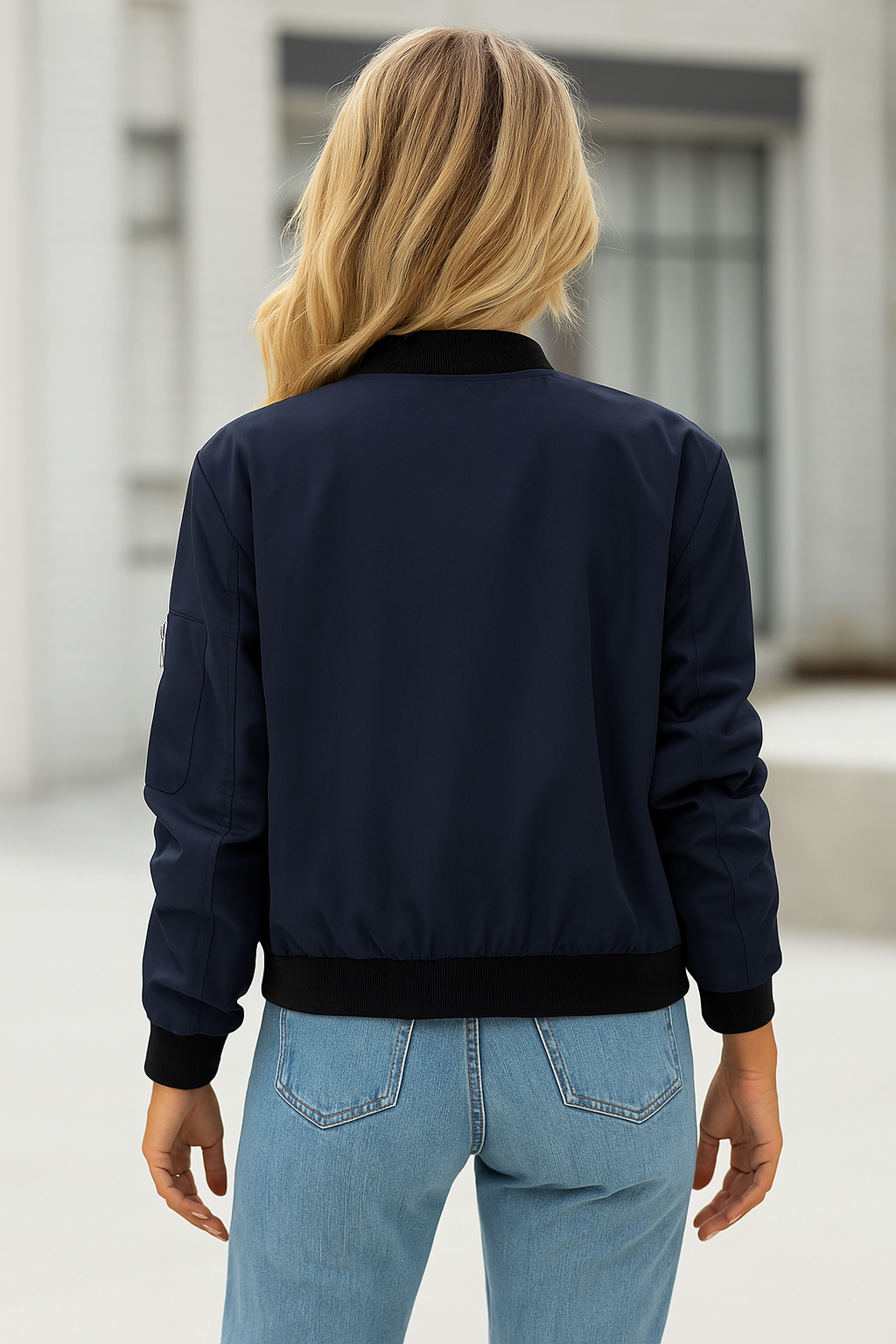 Dames Lichtgewicht Casual Bomber Jas – Lente, Ritszakken, Ribboorden, Perfect voor Voorjaar en Tussenseizoen