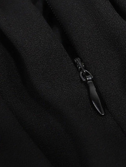 Transparante Mouwen Midi Jurk met Hoge Hals – Elegante Keuze voor Elke Gelegenheid