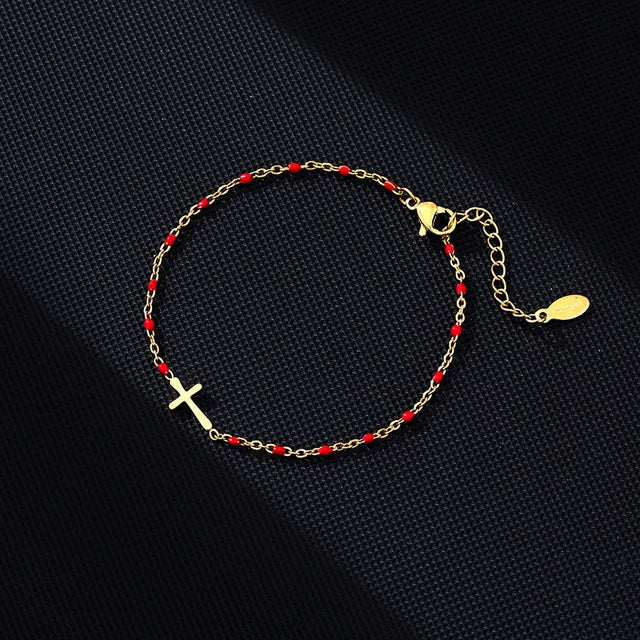 Jytte - Goudkleurige Kruis Armband