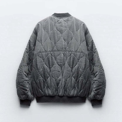 Isylvia - Grijze Loszittende Bomberjack