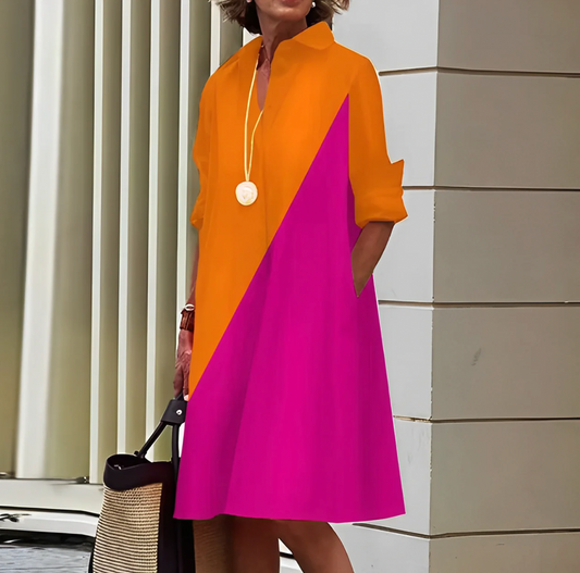 Katarina – Midi Jurk met Lange Mouwen