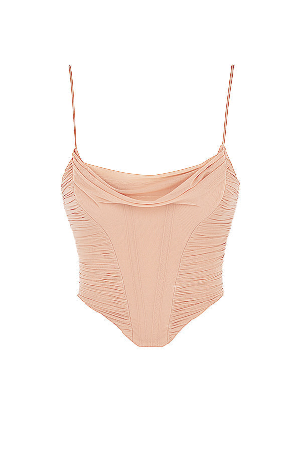 Givienne - Gedrapeerd Mesh Korset