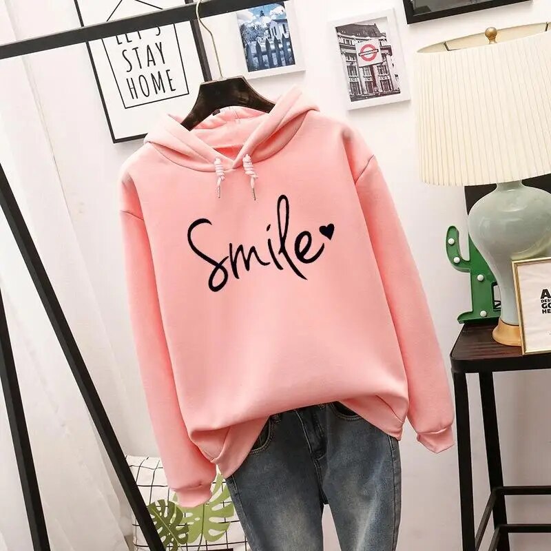 Dames Hoodie met Smiley Print – Met Capuchon, Casual Streetwear