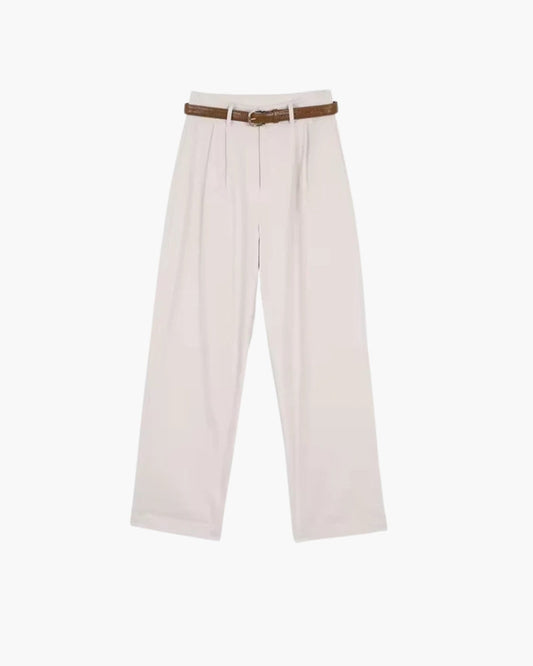Ava | Plissé High-Waist Baggy Broek met Ceintuur