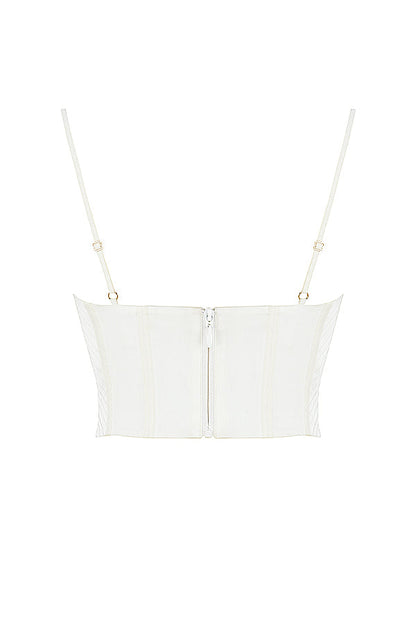 Ginessa - Ivoorkleurig Gedrapeerd Korset van Satijn