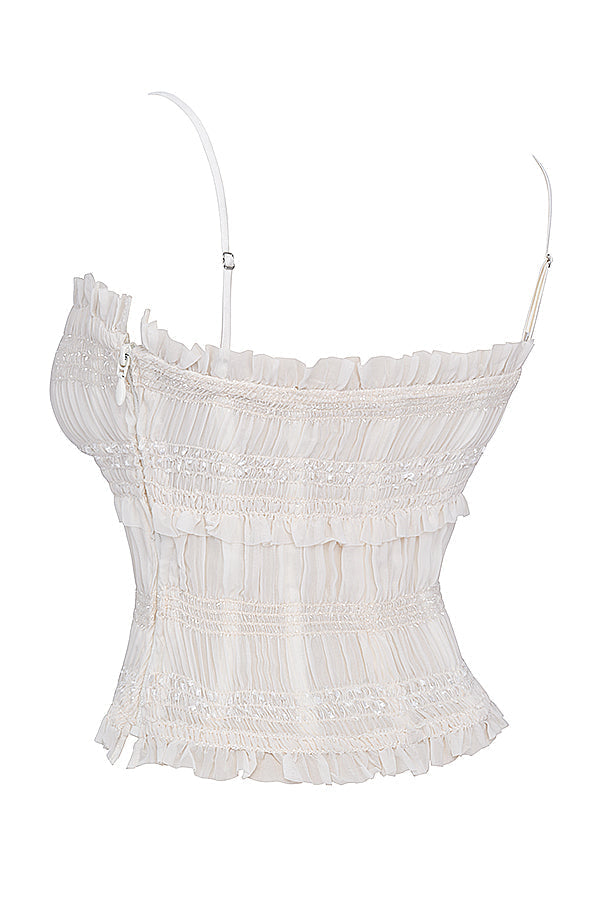 Geralinde - Ivoren Korset met Pailletten