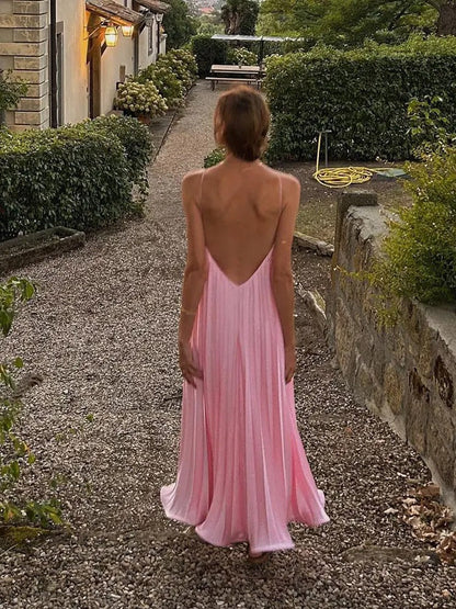 Amélie - Luxe Geplisseerde Halterjurk