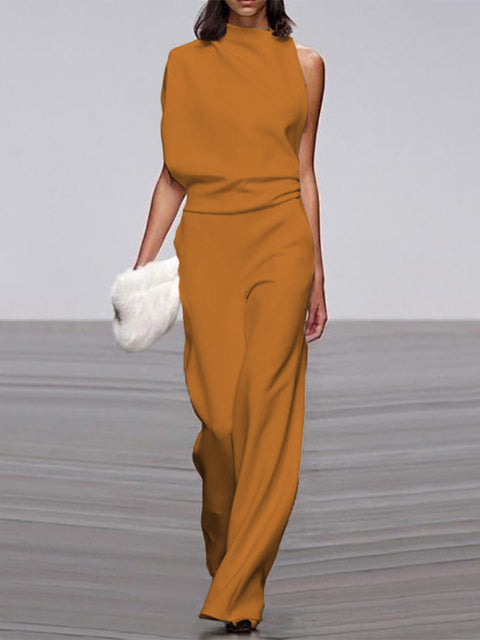 Alix - One-Shoulder Jumpsuit met Wijde Pijpen voor Dames