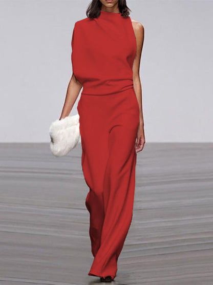Alix - One-Shoulder Jumpsuit met Wijde Pijpen voor Dames